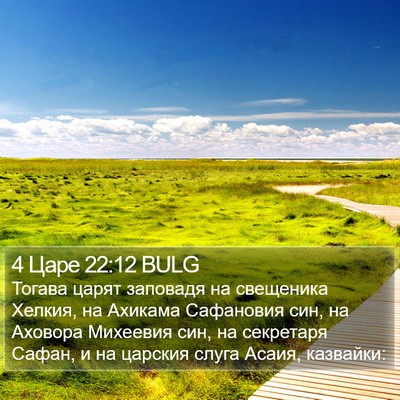 4 Царе 22:12 BULG Bible Verse Image