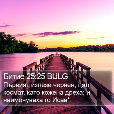 Битие 25:25 BULG Bible Verse Image