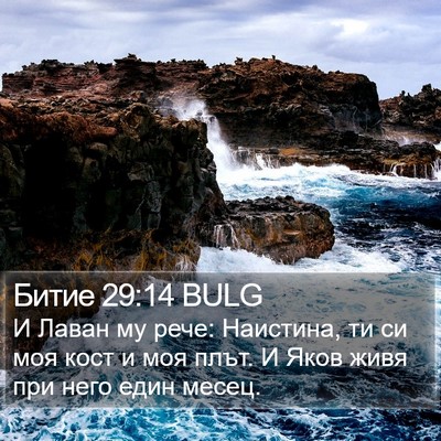 Битие 29:14 BULG Bible Verse Image
