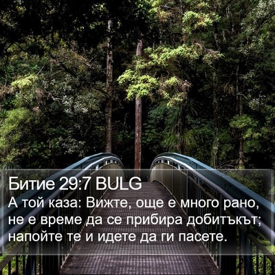 Битие 29:7 BULG Bible Verse Image