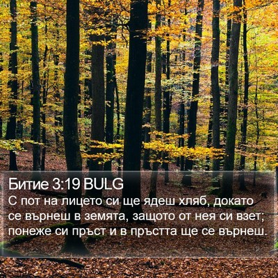Битие 3:19 BULG Bible Verse Image