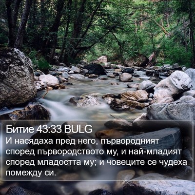 Битие 43:33 BULG Bible Verse Image