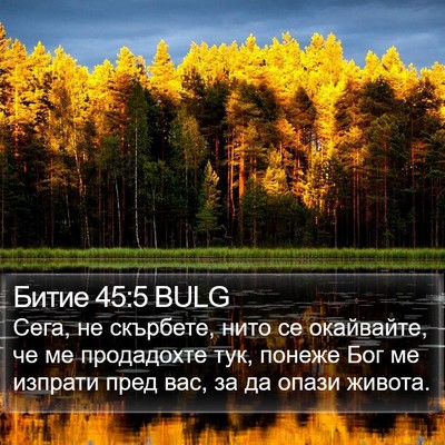 Битие 45:5 BULG Bible Verse Image