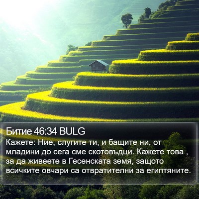 Битие 46:34 BULG Bible Verse Image