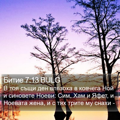 Битие 7:13 BULG Bible Verse Image