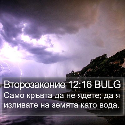 Второзаконие 12:16 BULG Bible Verse Image