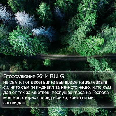 Второзаконие 26:14 BULG Bible Verse Image