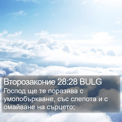 Второзаконие 28:28 BULG Bible Verse Image