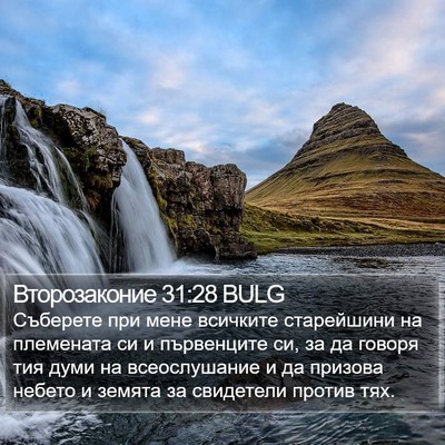 Второзаконие 31:28 BULG Bible Verse Image