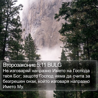 Второзаконие 5:11 BULG Bible Verse Image
