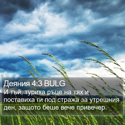 Деяния 4:3 BULG Bible Verse Image