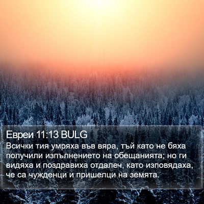 Евреи 11:13 BULG Bible Verse Image