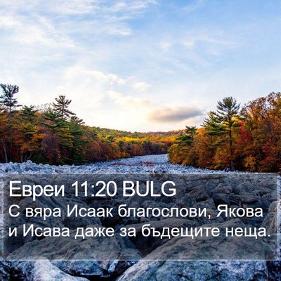 Евреи 11:20 BULG Bible Verse Image