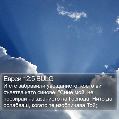 Евреи 12:5 BULG Bible Verse Image