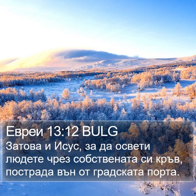 Евреи 13:12 BULG Bible Verse Image