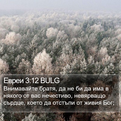 Евреи 3:12 BULG Bible Verse Image