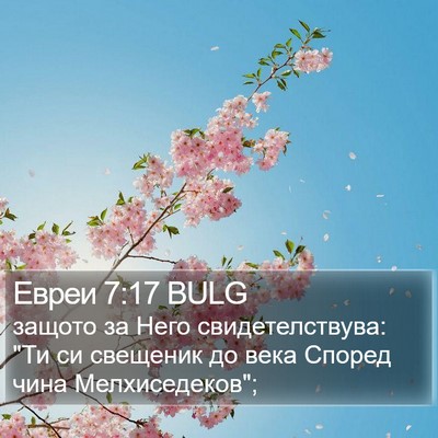 Евреи 7:17 BULG Bible Verse Image