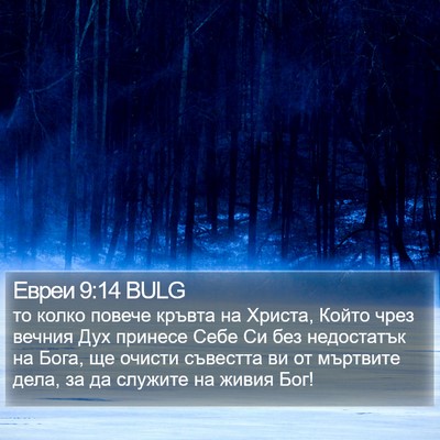 Евреи 9:14 BULG Bible Verse Image