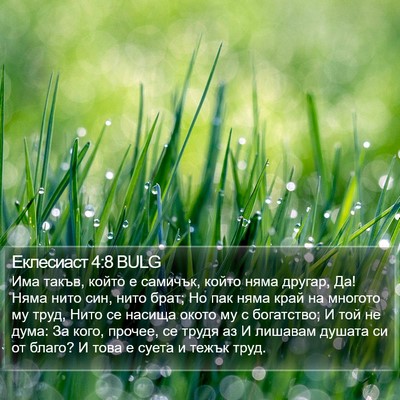 Еклесиаст 4:8 BULG Bible Verse Image