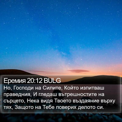 Еремия 20:12 BULG Bible Verse Image