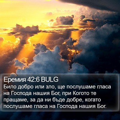 Еремия 42:6 BULG Bible Verse Image