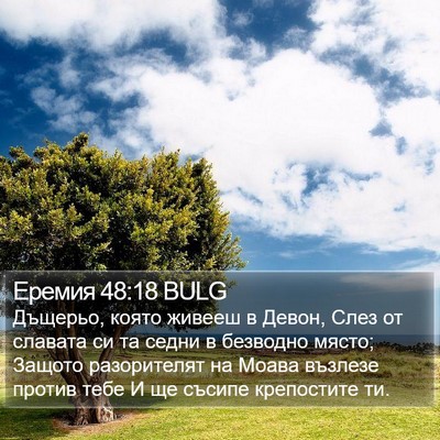Еремия 48:18 BULG Bible Verse Image