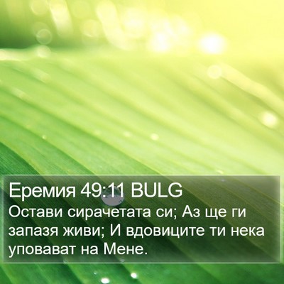 Еремия 49:11 BULG Bible Verse Image