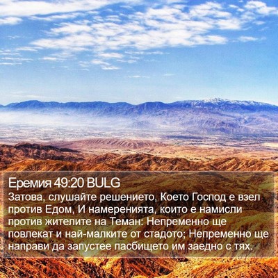 Еремия 49:20 BULG Bible Verse Image
