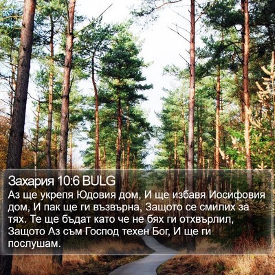 Захария 10:6 BULG Bible Verse Image