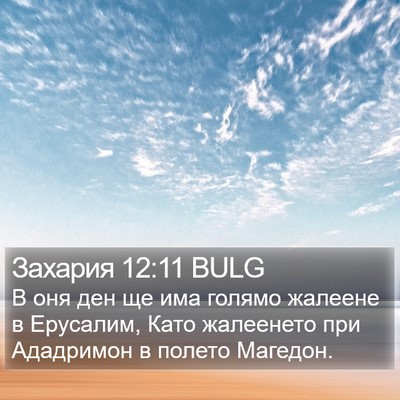Захария 12:11 BULG Bible Verse Image