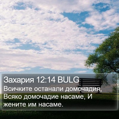 Захария 12:14 BULG Bible Verse Image