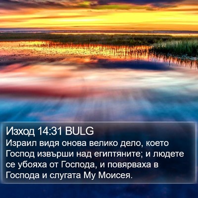 Изход 14:31 BULG Bible Verse Image