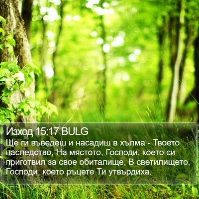 Изход 15:17 BULG Bible Verse Image