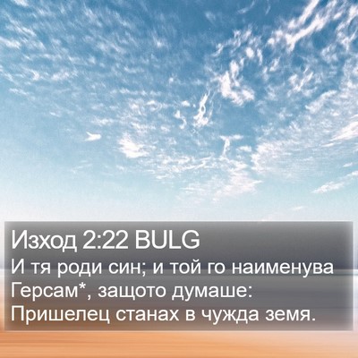 Изход 2:22 BULG Bible Verse Image