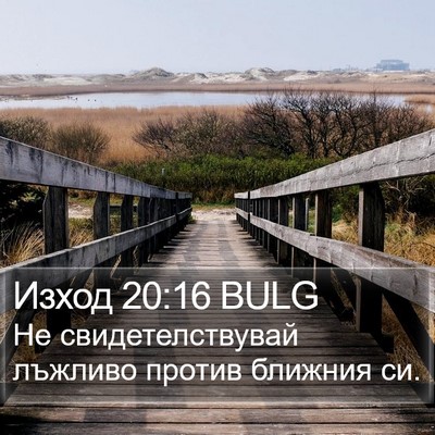 Изход 20:16 BULG Bible Verse Image