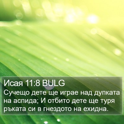 Исая 11:8 BULG Bible Verse Image