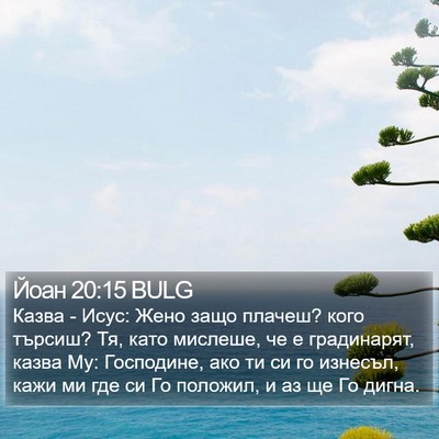 Йоан 20:15 BULG Bible Verse Image