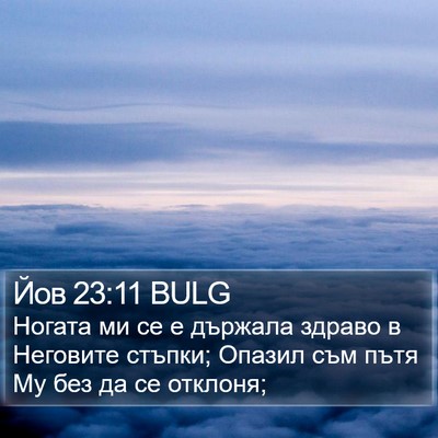 Йов 23:11 BULG Bible Verse Image
