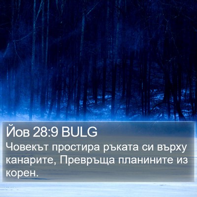 Йов 28:9 BULG Bible Verse Image