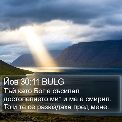 Йов 30:11 BULG Bible Verse Image
