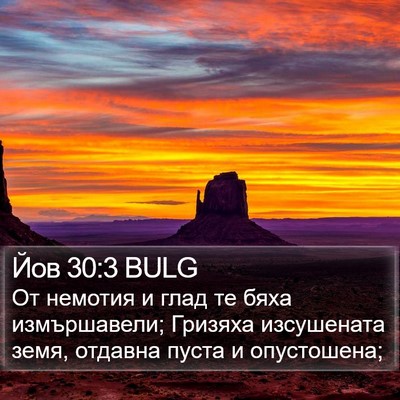 Йов 30:3 BULG Bible Verse Image