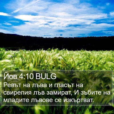 Йов 4:10 BULG Bible Verse Image