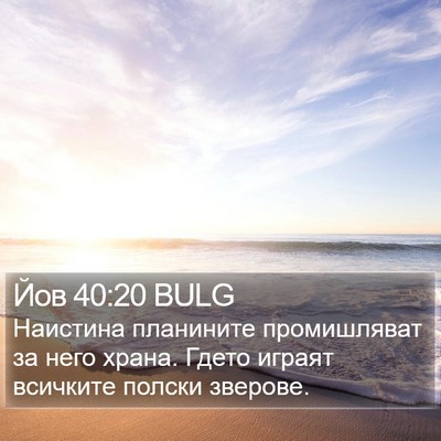 Йов 40:20 BULG Bible Verse Image