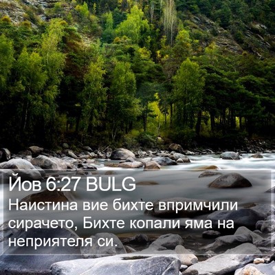 Йов 6:27 BULG Bible Verse Image