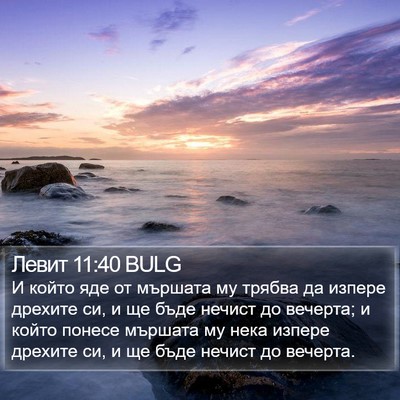 Левит 11:40 BULG Bible Verse Image