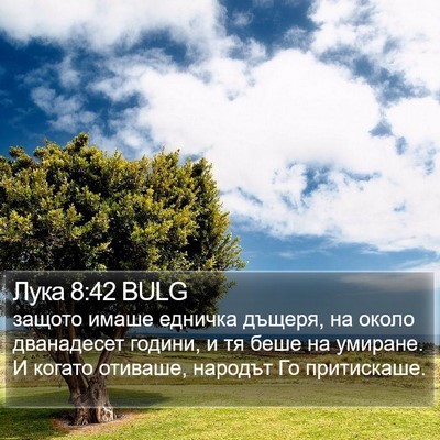 Лука 8:42 BULG Bible Verse Image