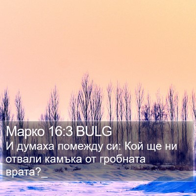 Марко 16:3 BULG Bible Verse Image