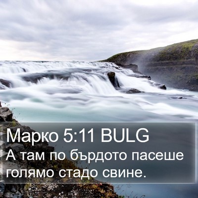 Марко 5:11 BULG Bible Verse Image