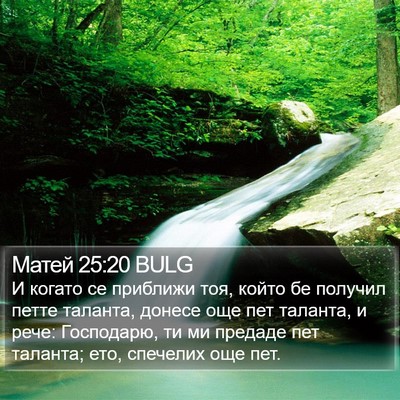 Матей 25:20 BULG Bible Verse Image
