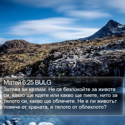 Матей 6:25 BULG Bible Verse Image